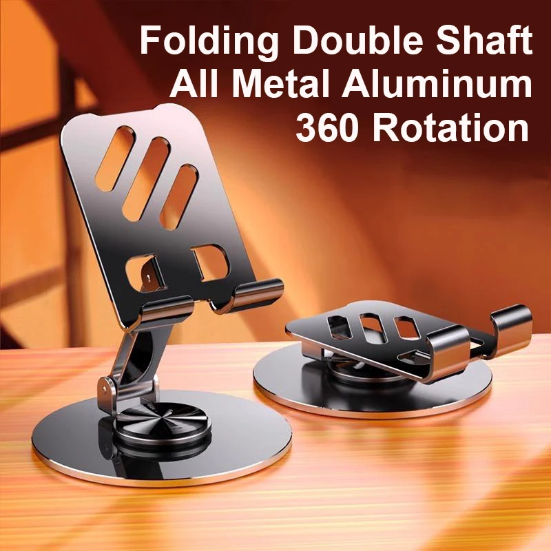 

All Metal Aluminum 360 Rotation Mobile Phone Holder Bracket Folding Double Shaft Design Stable Anti Fall For Samsung Fold 6 5 4