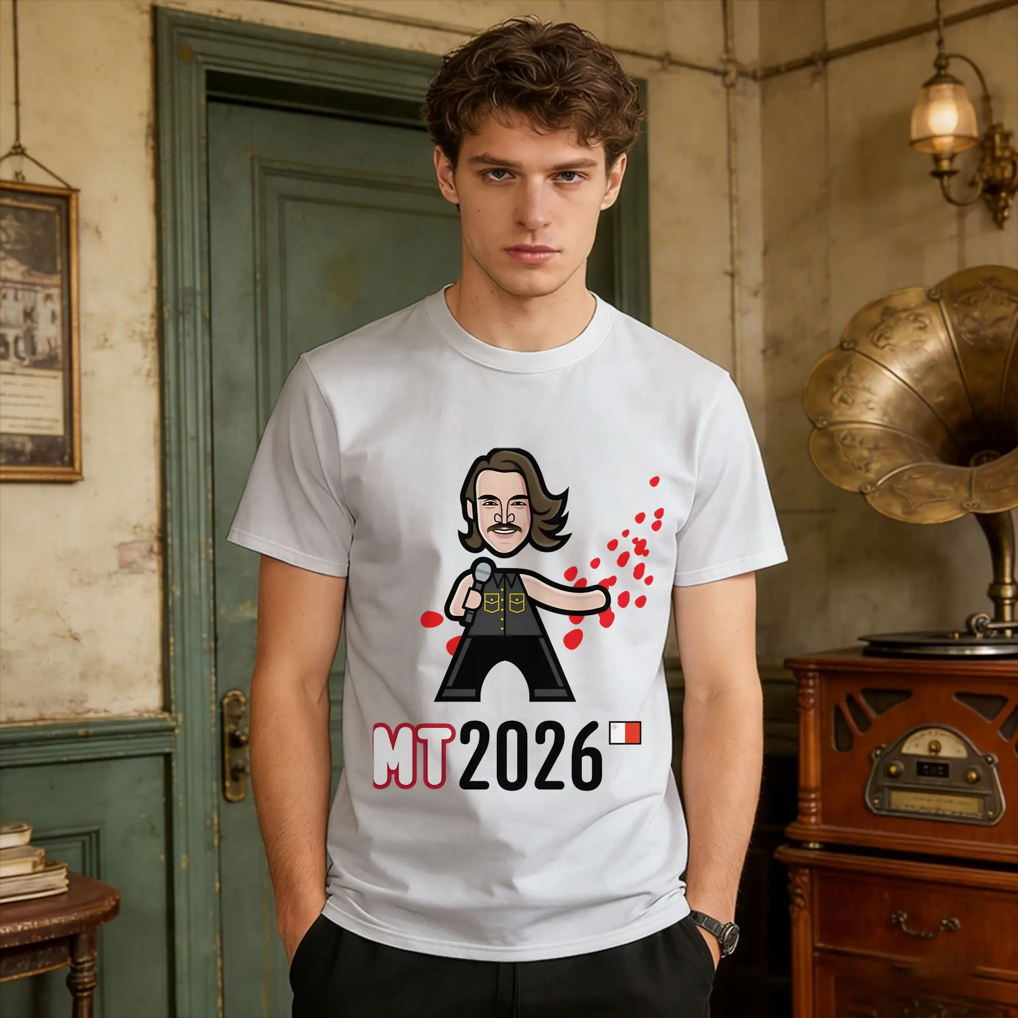 Camiseta de Malta para hombre, camisetas divertidas Eurovisions Y2K, camisetas de verano con cuello redondo, camisetas de moda, gran oferta, camisetas de talla grande