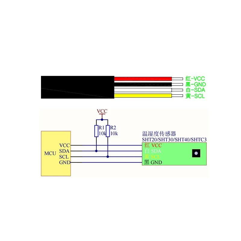 Sensor de temperatura y humedad impermeable, salida digital, IIC, SHT30, SHT20, SHTC3, SHT40