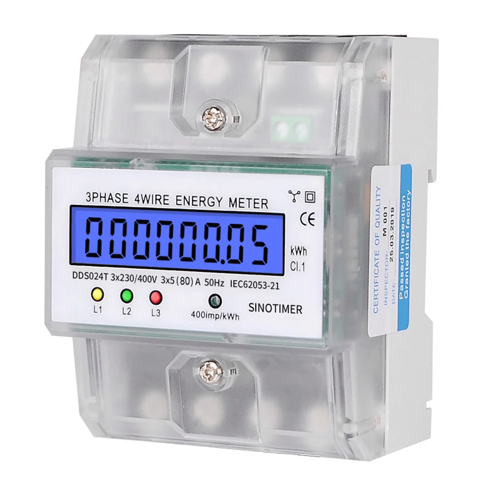 

Rail Watt hour Voltage Current Circuit Measurement Precision LCD 35mm DIN Track Anti interference Long life