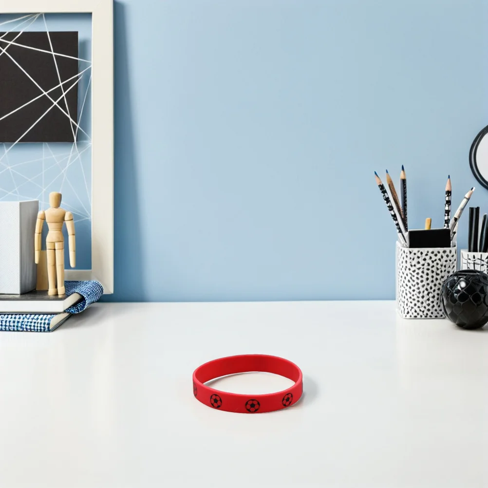 

12Pcs Silicone Soccer Bracelets Men Wear-Resistant Lightweight Sports Wristbands Outdoor Sports Party Favors Fans Accessories