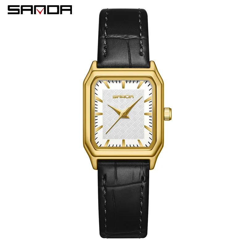 SANDA 1121 Fashionable and Elegant Women's Quartz Watch Waterproof and Premium Leather Strap Business Women's  Watches New Gifts