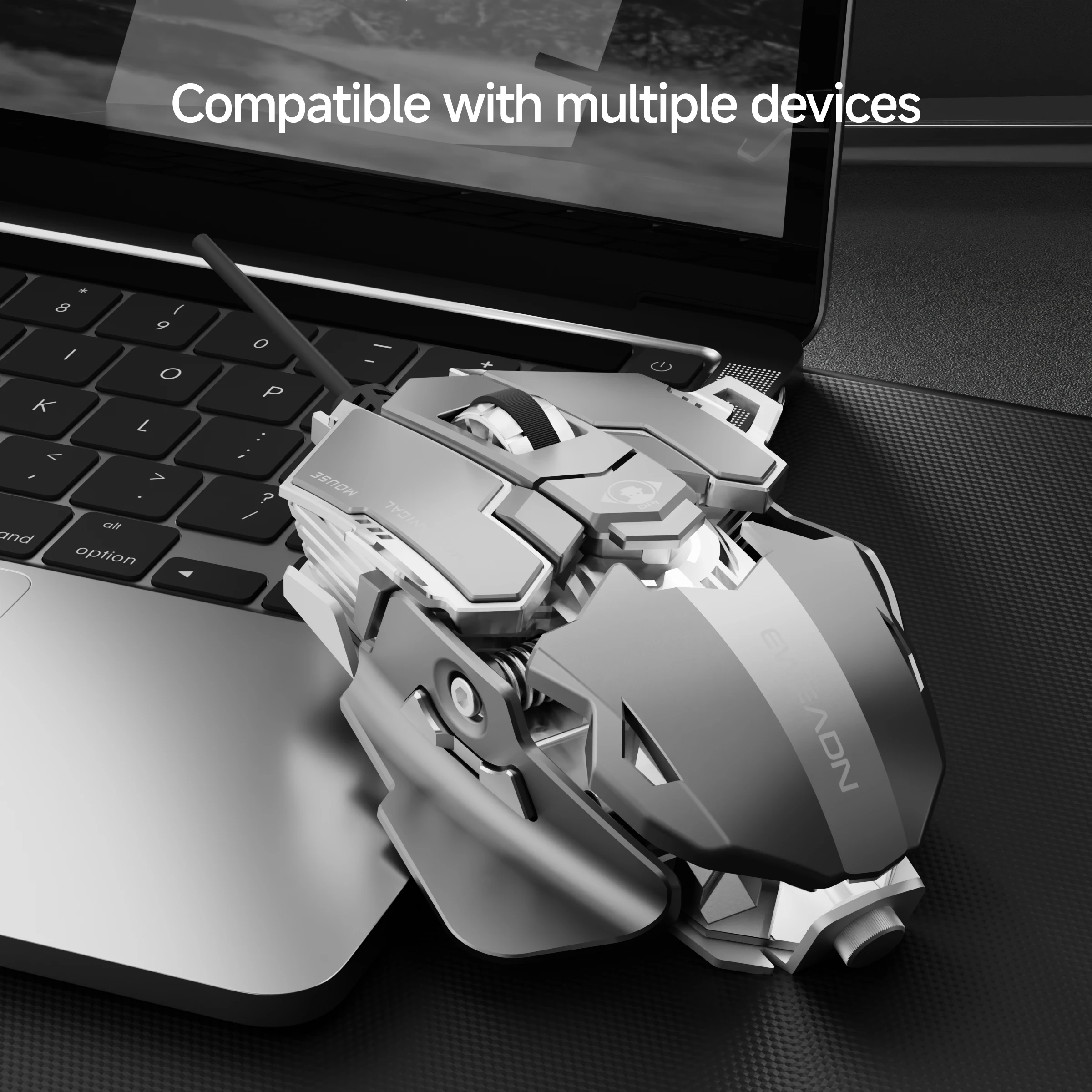 EWEADN Wired Gaming Mouse, RGB, 12800 DPI Adjustable, Electroplated Finish, Ergonomic, Driver Support, for Laptop, Office & Game image 6