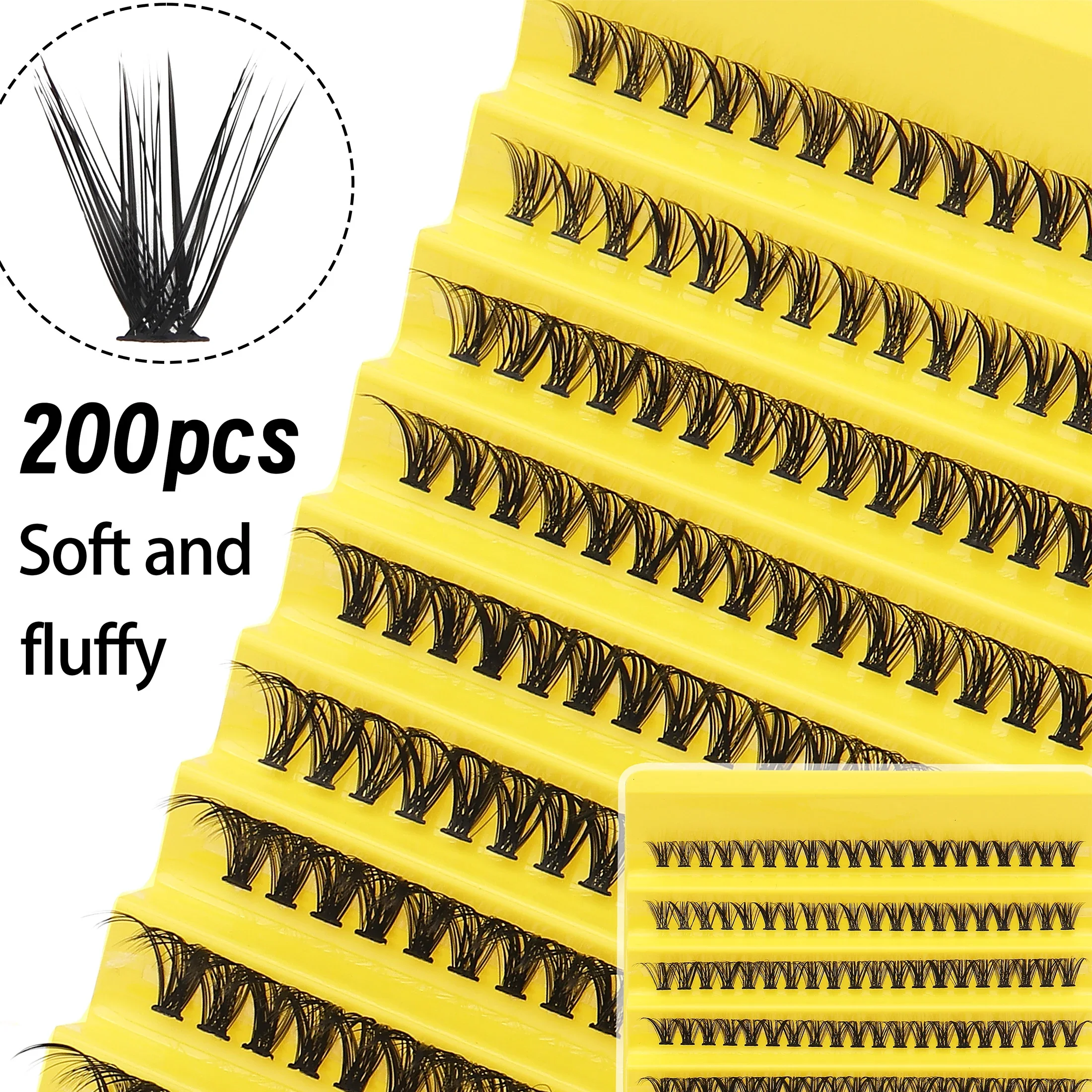 D Volume Lash Clusters D Curl Individual False Eyelashes Mixed Length Soft Reusable DIY Eyelash Extensions Home & Salon Use