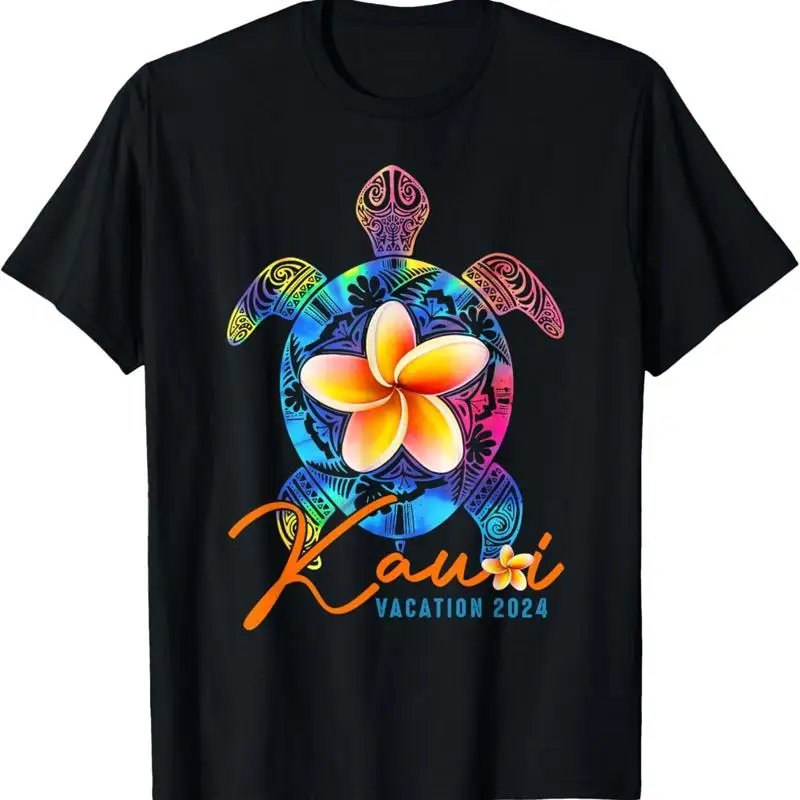 Kauai Hawaii Hawaiian Tie Dye Sea Turtle Vacation 2024 T Shirt