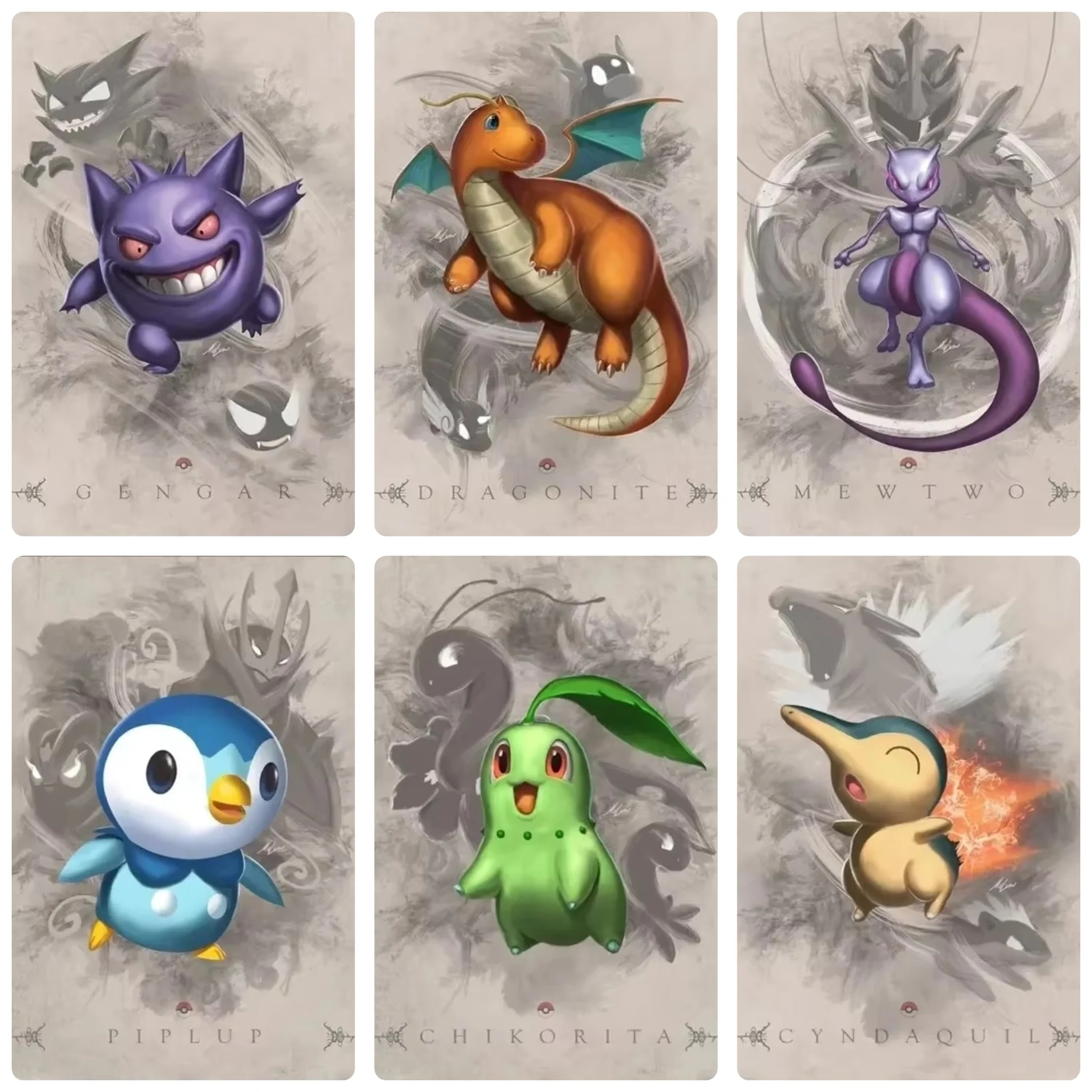 500/1000/1200/2000PCS Puzzle Pokemon Ink Painting Style Anime Jigsaw Modern Home Decor Family Interactive Gift Holiday Gifts