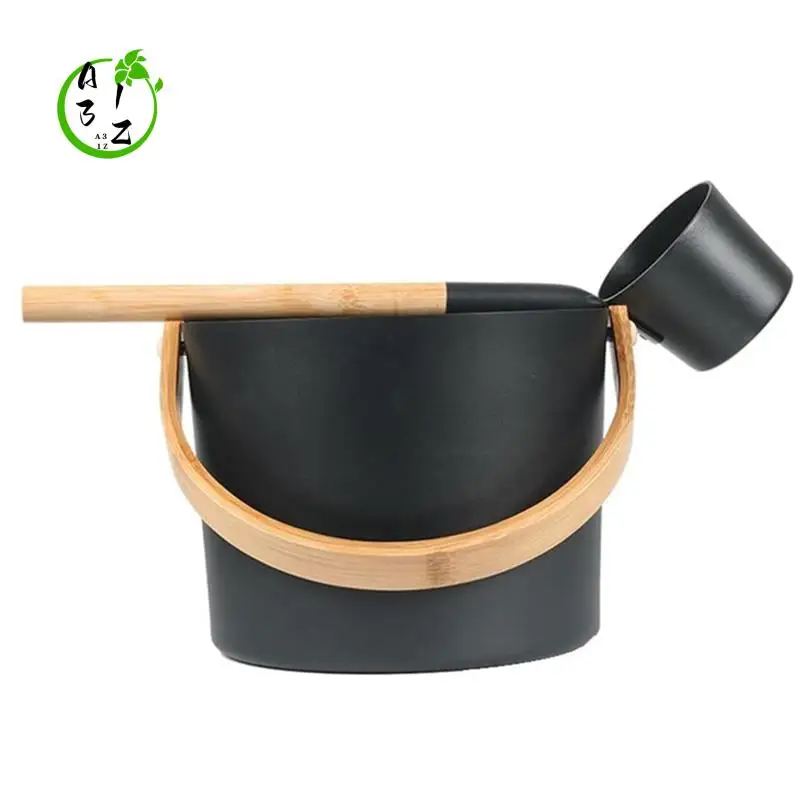 

A31Z-Finnish Sauna Aluminum Bucket, Long-Handled Spoon Set, Sauna Bucket, Bathroom, Sauna Steam Room Accessories