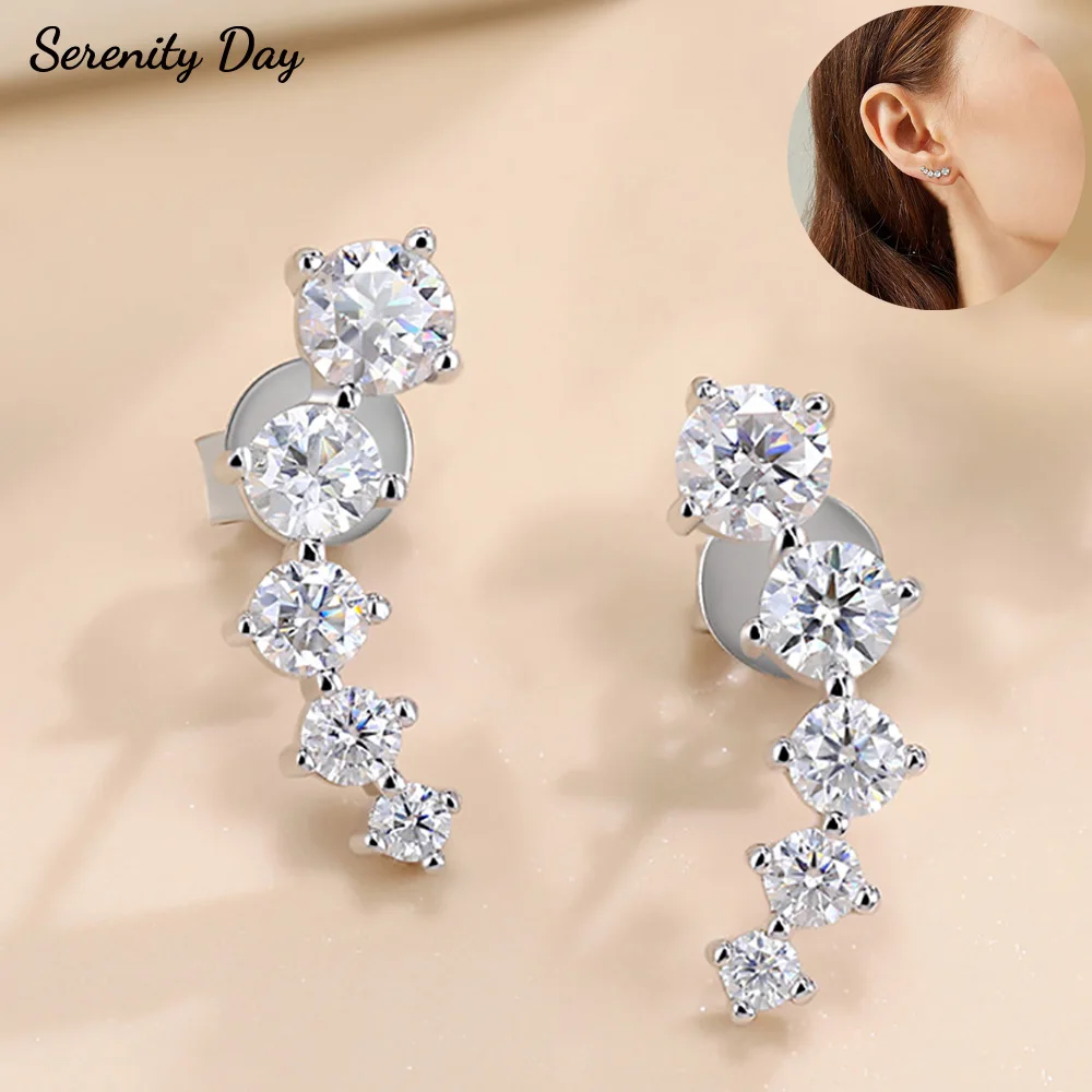 

Serenity 1.41cttw Gradient Gem Moissanite Stud Earrings for Women Man S925 Sterling Silver Earrings Plated 18k Anniversary Gift