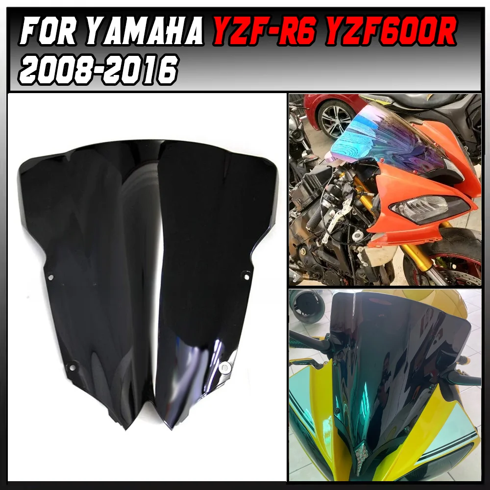 

For Yamaha YZF-R6 YZF 600 R6 2008-2014 2015 2016 Motorcycle Double Bubble Windshield Windscreen Screen Wind Deflectors Fairing