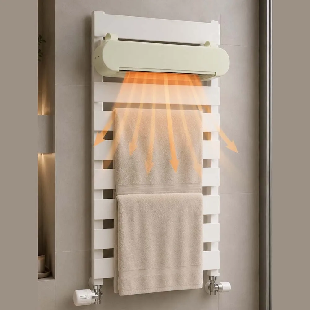 Smart 3 in 1 Fan for Radiator Fan Heated Towel Rail and Desktop Cooling with Digital Display Timer Wind Setting and Control
