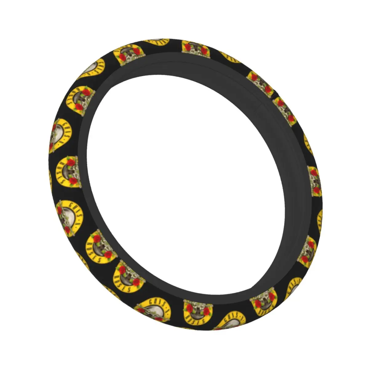 38cm Car Steering Wheel Cover Guns N Roses Bullet Logo Anti-slip Heavy Metal Braid On The Steering Wheel Cover Auto Accessories