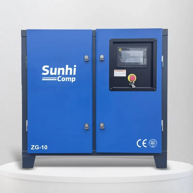 Efficient 7.5KW 10HP SUNHICOMP Air Cooled System Sturdy Alloy Material Industrial Screw Air Compressor for Heavy-Duty Use
