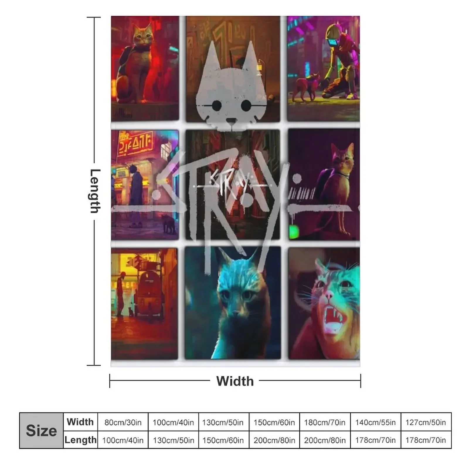 Stray Game - Cat Game - 9 image of stray game Throw Blanket couch cozy soft plush fuzzy picnic outdoor blanket