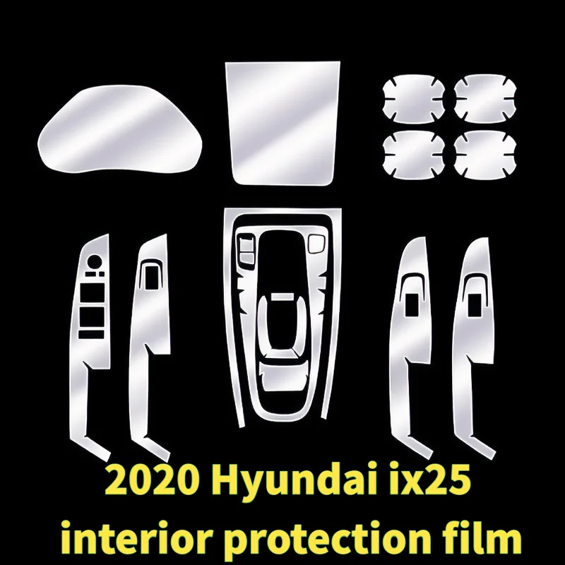 For 2020 Hyundai ix25 interior  center console gear shift navigation screen film dashboard transparent protective film view 2