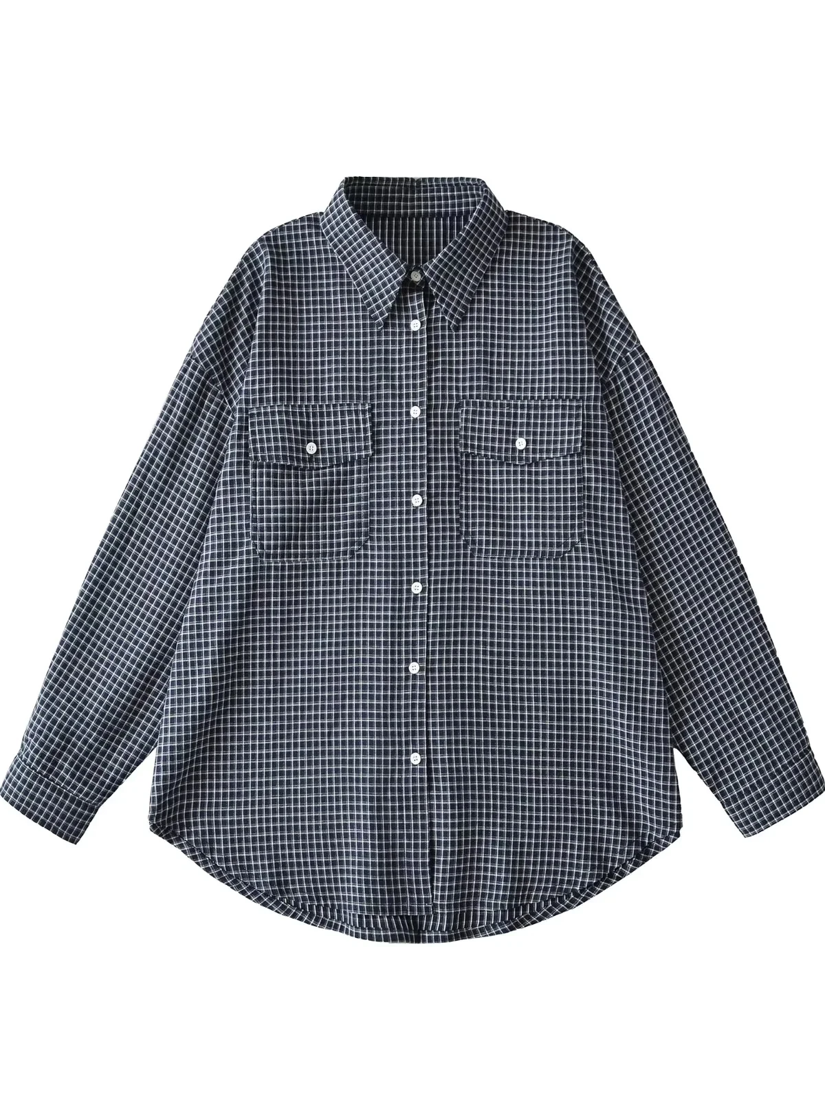 

American Retro Plaid Long Sve Women's irt Slimming Outerwear Cotton Classic Sle Girls Faion Autumn Spring Coat