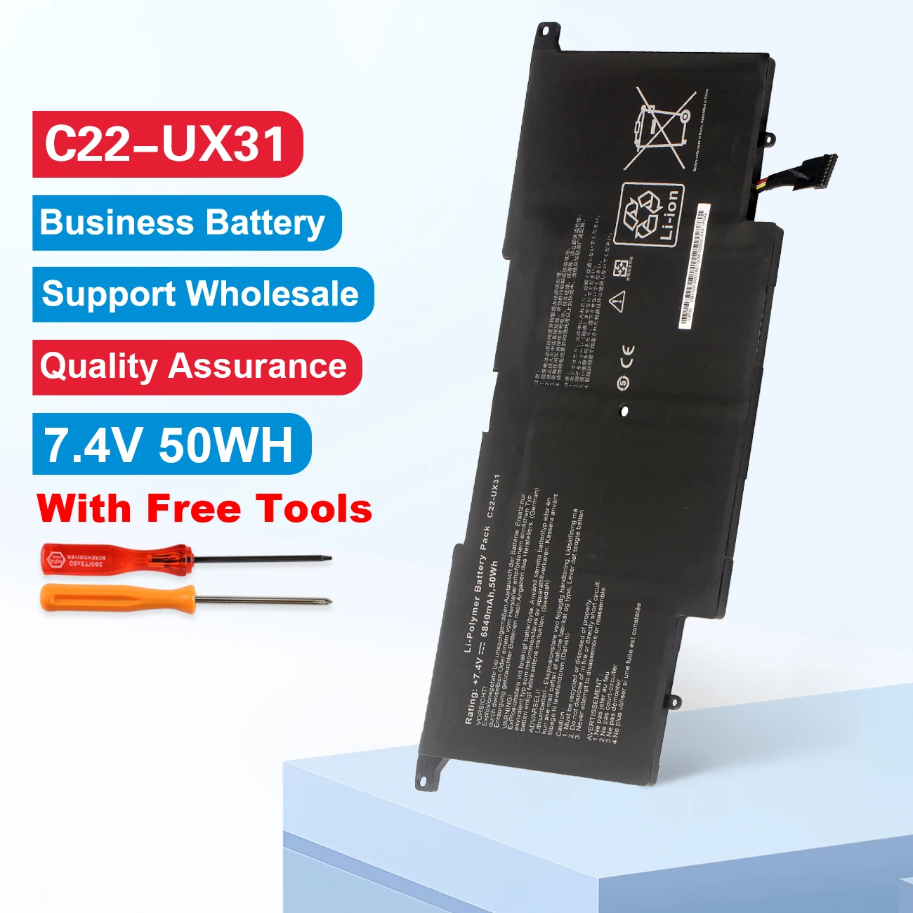 

KingSener C22-UX31 Аккумулятор для ноутбука ASUS Zenbook UX31 UX31A UX31E UX31E-DH72 C22-UX31 C23-UX31 7,4 В 50 Втч/6840 мАч