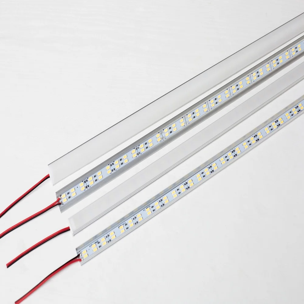 

1Pcs Super Bright 72LEDs LED bar DC12V 50cm kitchen storage shelf LED profile aluminum channel rigid strip for indoor lighting