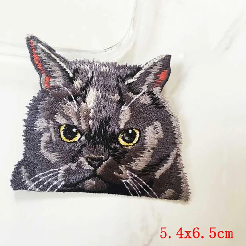 Cute Cat Embroidery Patch Cartoon Animal Patch Iron On Patches For Clothing Thermoadhesive Patches On Clothes Sewing Applique