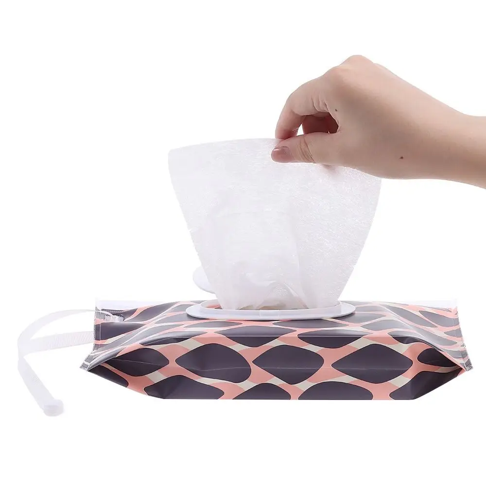 Cute EVA Wet Wipes Bag Flip Cover custodia per salviette con cinturino a scatto custodia portatile riutilizzabile per il trasporto all'aperto