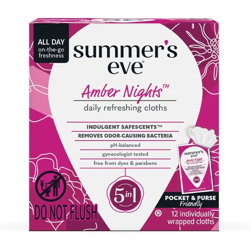 

US Shipping Feminine Wipes Gentle pH-Balanced for Intimate Hygiene Odor Control Individually Wrapped 12 Pack