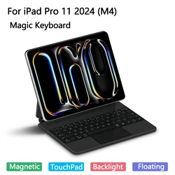 Magic Keyboard Cover For 2024 New iPad Pro 11 M4 11-inch Floating Stand Touch pad Keyboard Teclado Spanish Arabic German Hebrew