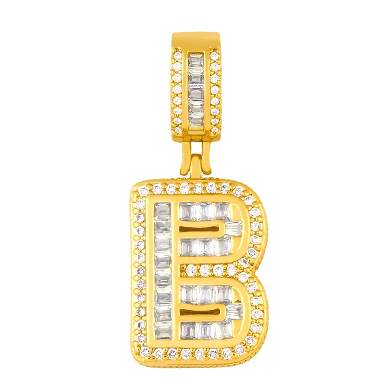 OCESRIO Gold Plated Letter Crystal Zircon Big Alphabet Pendant Decoration Pendant Zircon Gothic Jewelry Making Supplies pdta004