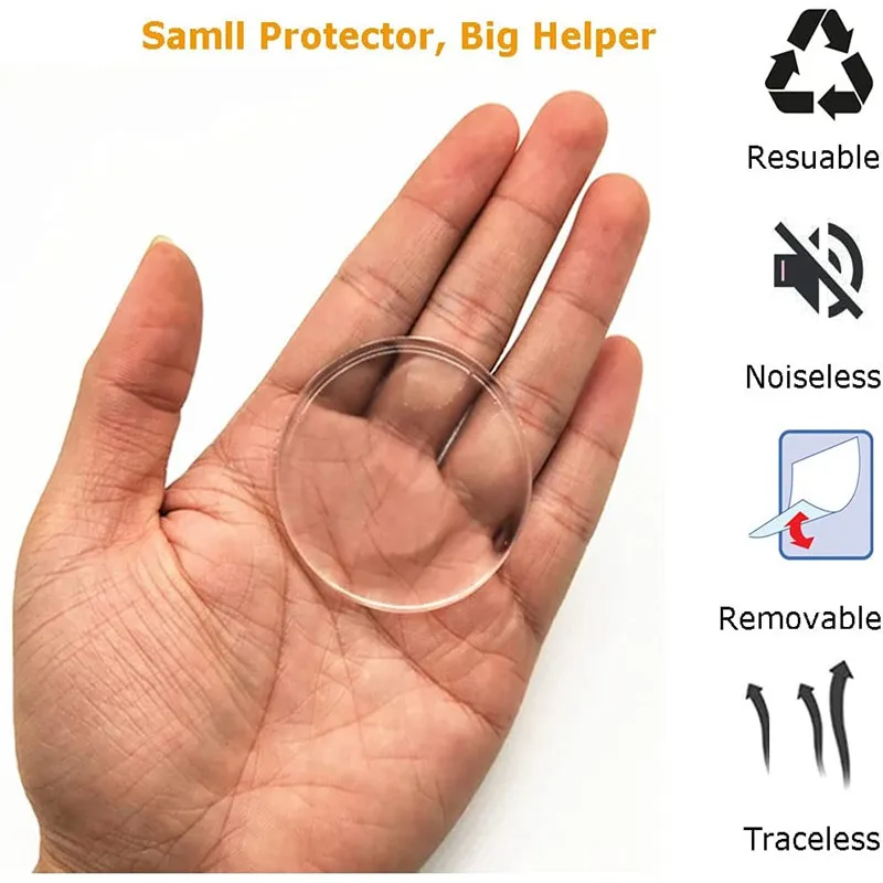 door knob wall shield Clear Soft Rubber Door Stopper door handle bumper Mute Stickers Wall Protector Muffler Pad Protective Plug