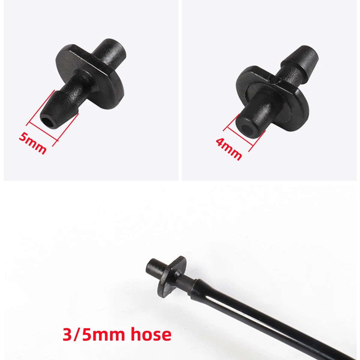 100Pcs 3/5mm Hose Garden Drip Irrigation Accessories Straight 3-way 5-way Water-Saving Irrigation Micro Spray Joint Splitters