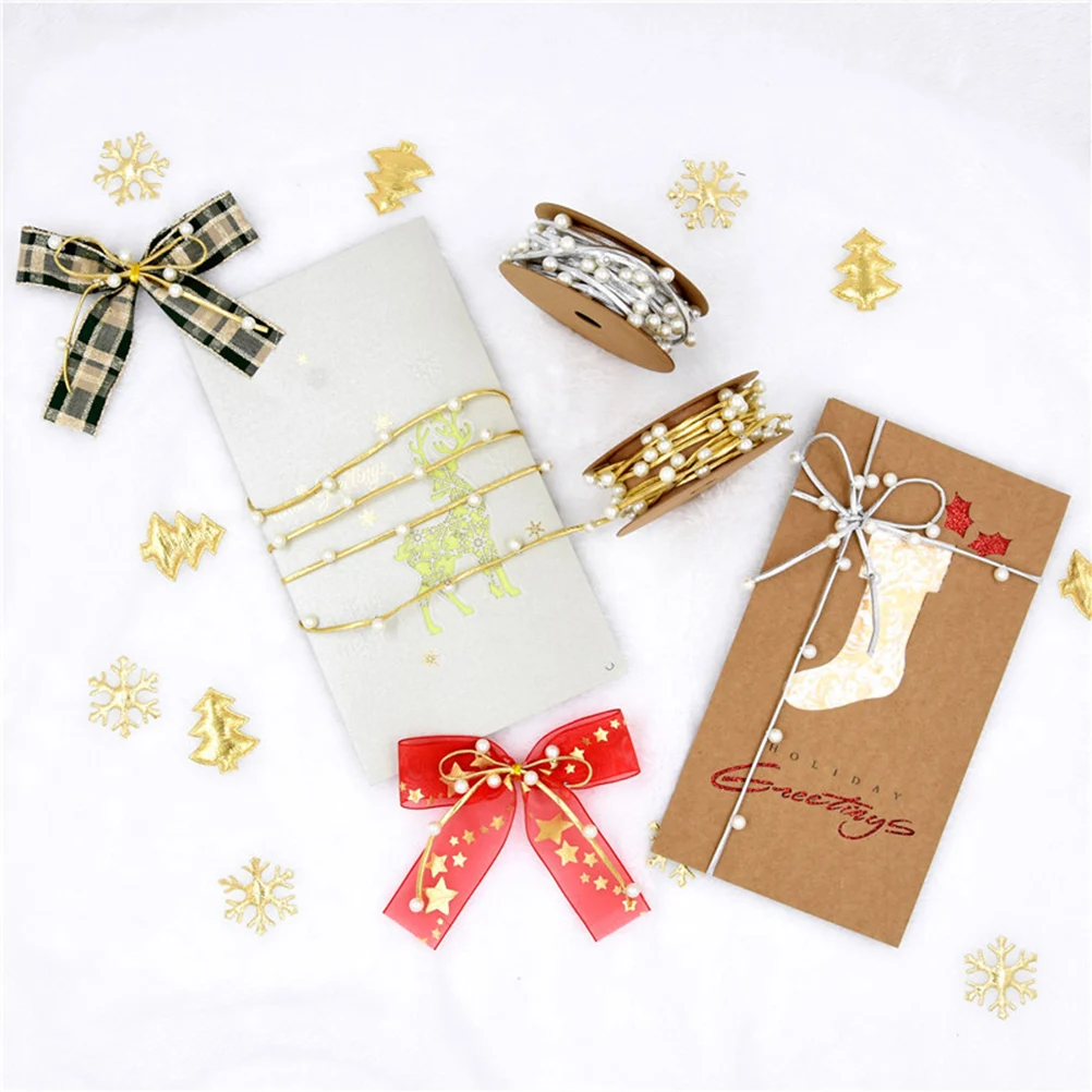 

Beaded Trim Ribbon 6Mm Golden Decorative Cord For Gift Wrapping Christmas Wedding Party Craft Diy Decoration