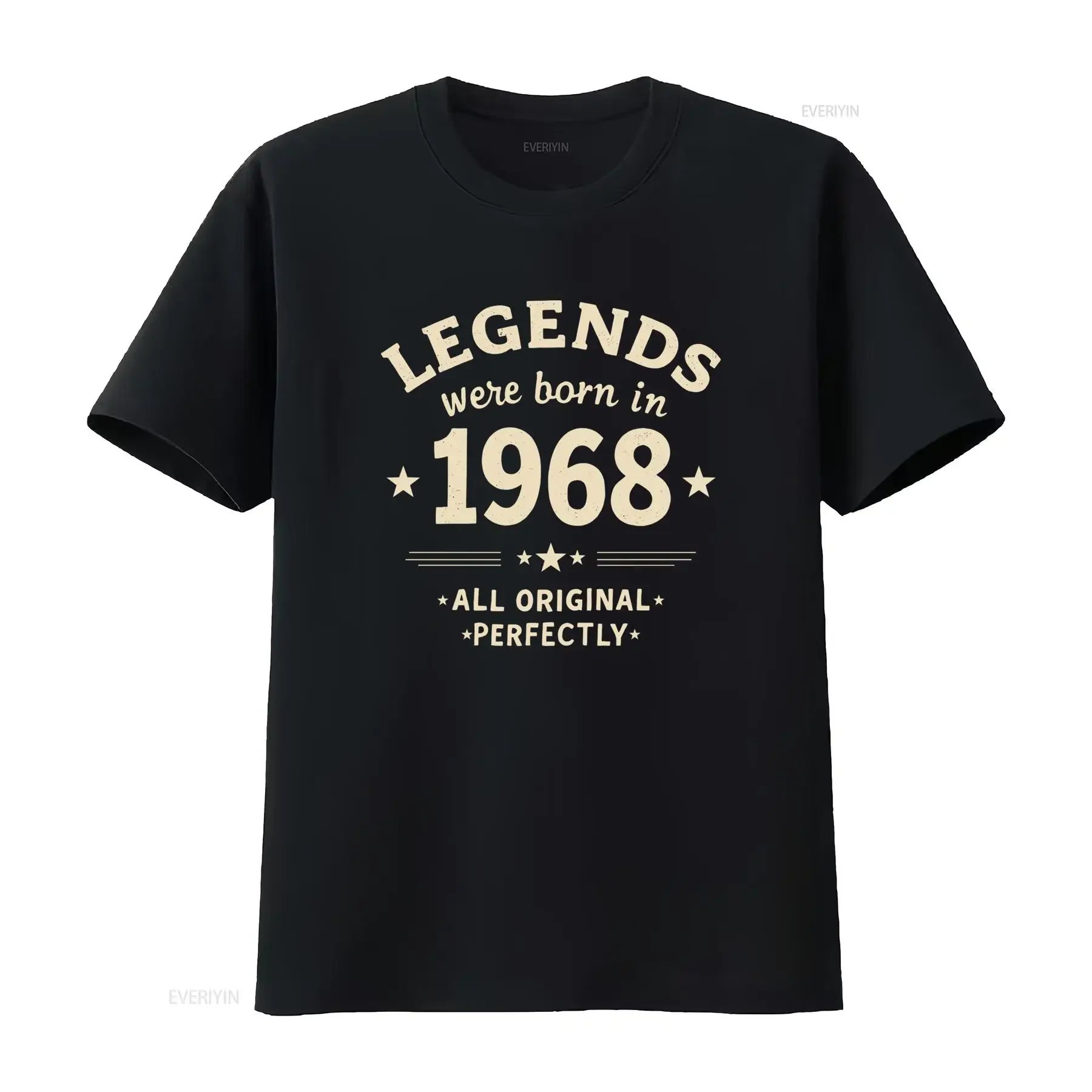 Vintage Retro 1968 Birthday Legends Born Slogan Print Casual T Shirt vintage Washed designer clothes Versatile Comfortable