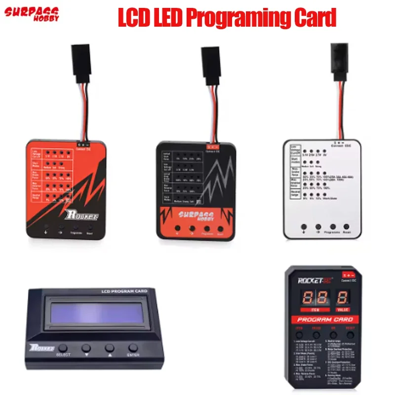 Tarjeta de programación LED LCD RC para Rocket Turbo TS160 V2 160A QuicRun Surpass 120A 80A 60A 45A Configuración ESC