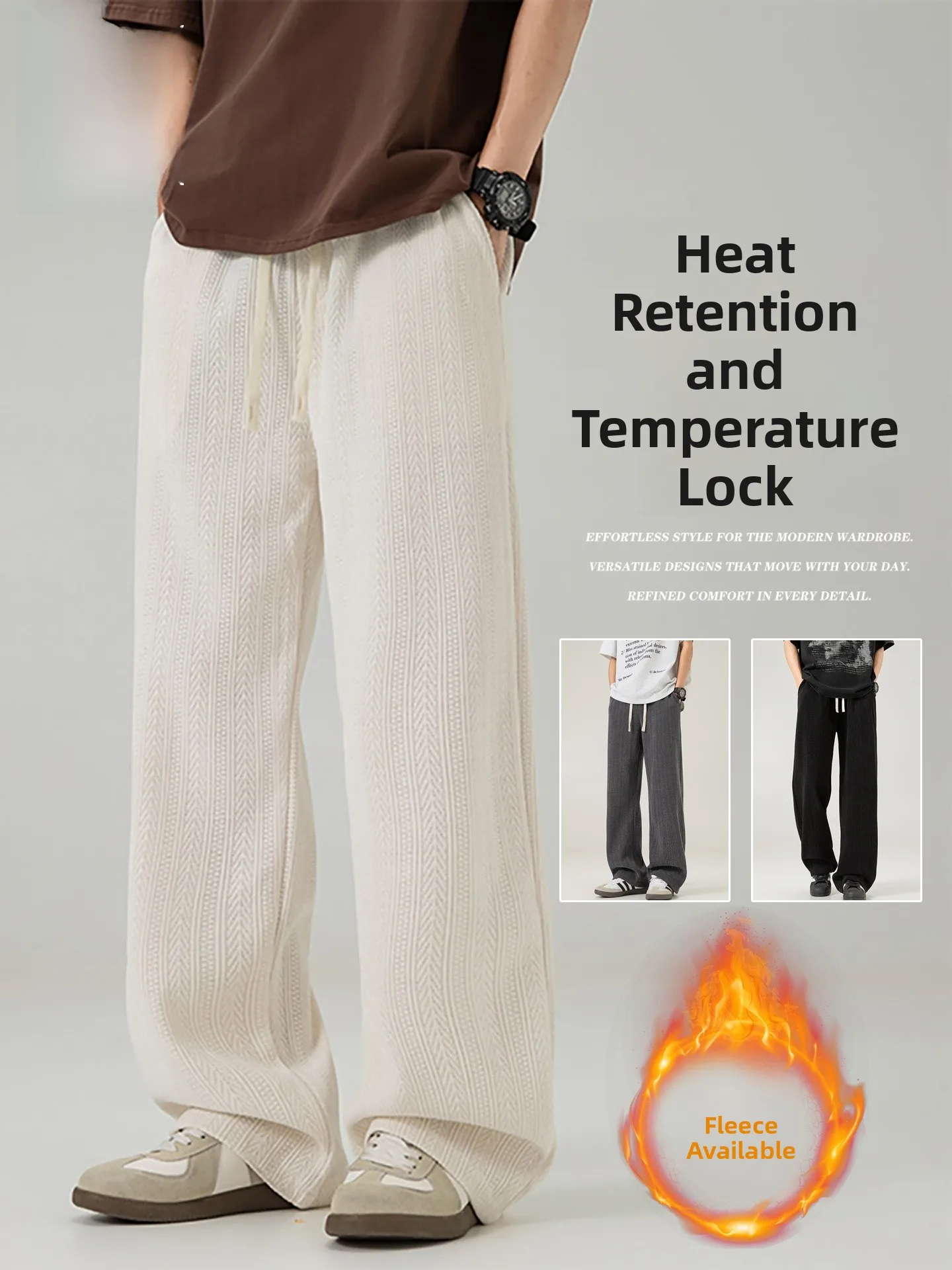 

Удобные повседневные брюки прямого кроя для мужчин: свободные, струящиеся, теплые, осенне-зимние, простые, стильные, модные, трендовые, брендовые