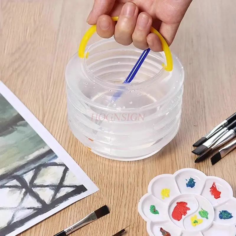 1pcs Portable Handheld Chinese Painting Oil Painting Folding Paint Water Powder Painting Watercolor Small Bucket