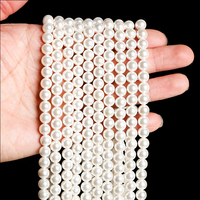3 4 6 8 10mm White Imitation Shell Beads Round Loose Spaced Beads For Jewelry Making DIY Bracelet Necklace Accessory 15\