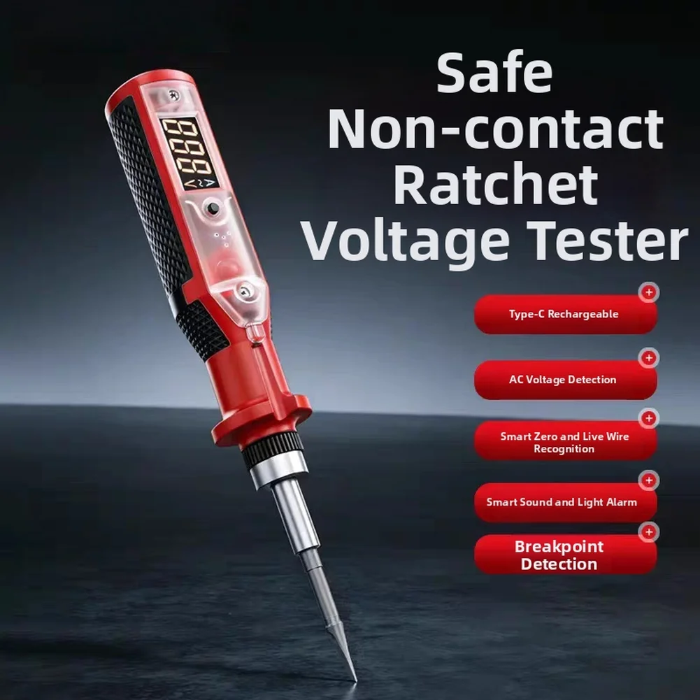 175mm Smart Voice Digital Display Voltage Tester Cross Screwdriver Electrical Circuit Test With LED Light Measuring Pen