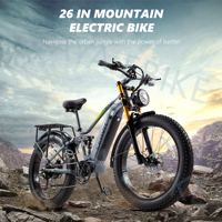 Electric Bike Adults RX80 26 Inches Fat Tire Ebike E Mountainbike Bicycle 48V20Ah Removable Battery, Range 80-100Km, EU Stock