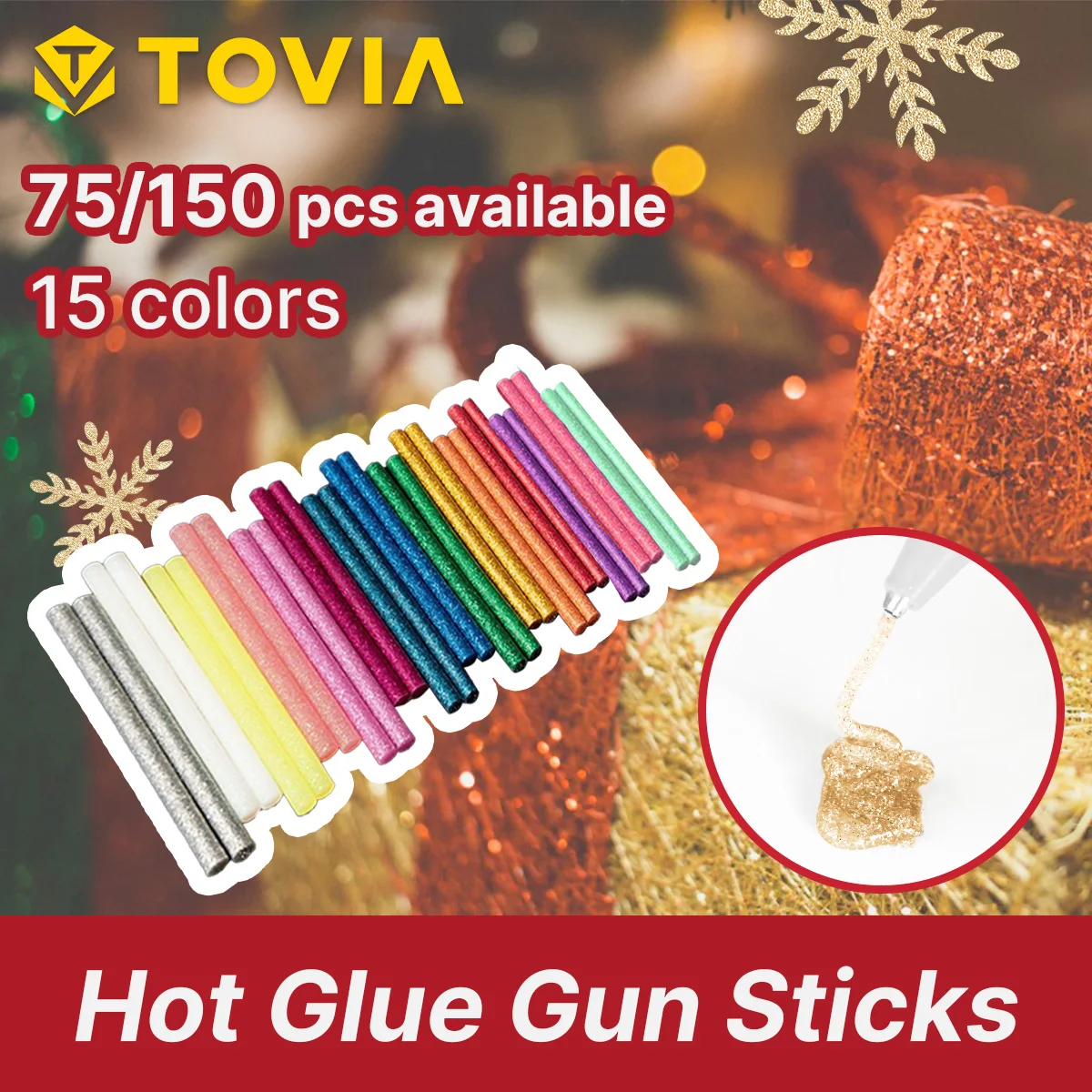 75pcs/150pcs Glitter Hot Glue Sticks - Multi-Color Sparkling Adhesive for Arts, Crafts, DIY Projects, and Decorations