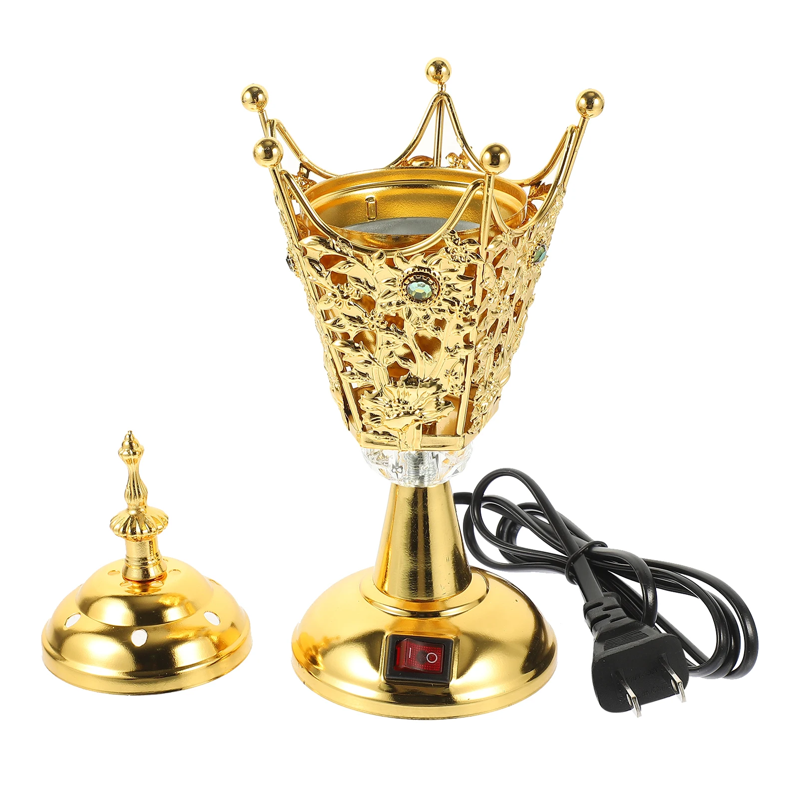 

Electric Incense Burner Aroma Censer Home Decor Plug in Iron Material Compact Size Stable Table Placement Smoke