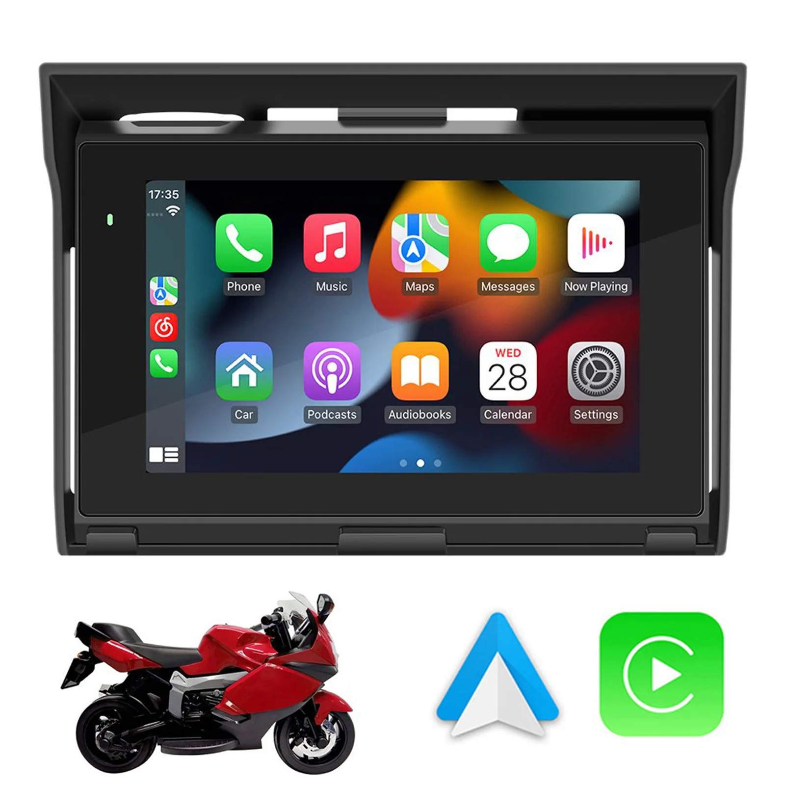 

5Inch Motorcycle Navigator Dual Bluetooth Motorcycle Carplay IP65 Waterproof Mirrorlink MP5 Player Wireless Carplay Android Auto