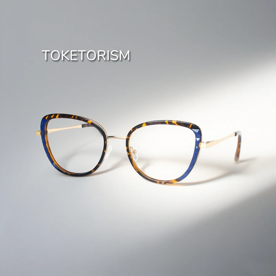 

Toketorism Fashion Women's Glasses Frames Anti Blue Light Lenses Eyeglasses Vintage Eyewear
