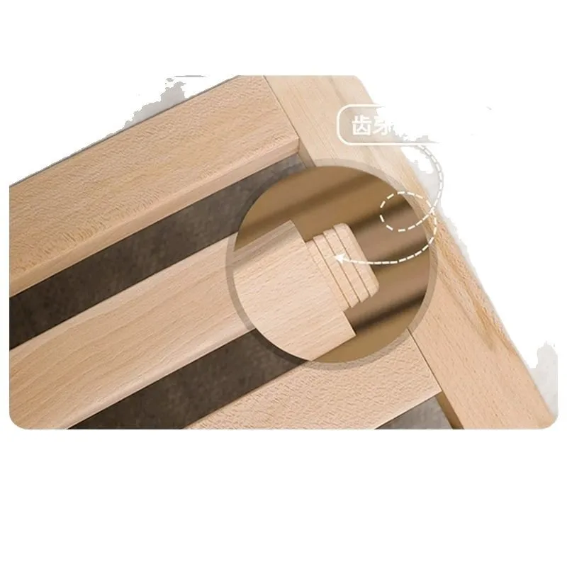 All solid wood beech row skeleton, cream wind no bedside suspension bed