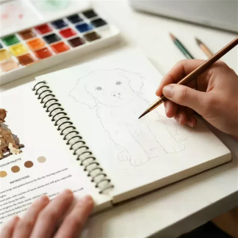 Beginner Watercolor Workbooks Coloring Book - Easy Nature Scenes Painting Kit Art Crafts Set - Friendly for Starters