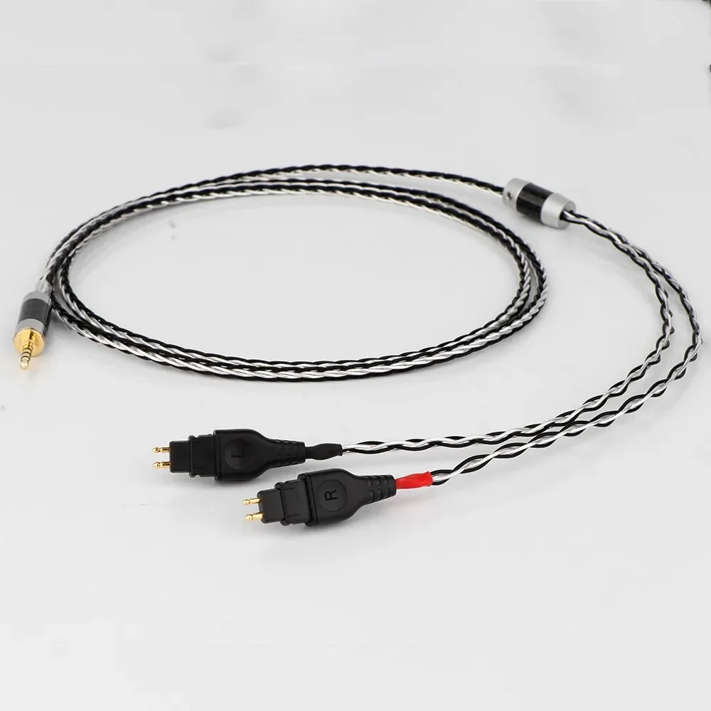 8 Core Balanced Pure Silver Plated Earphone Cable For Sennheiser HD580 HD600 HD650 HDxxx HD660S HD58x HD6xx