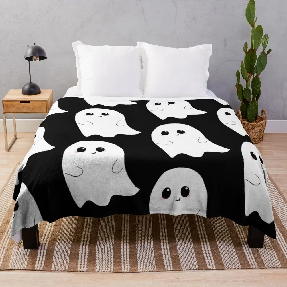 

Cute Ghost Throw Blanket For Decorative Sofa anime For Baby Blankets