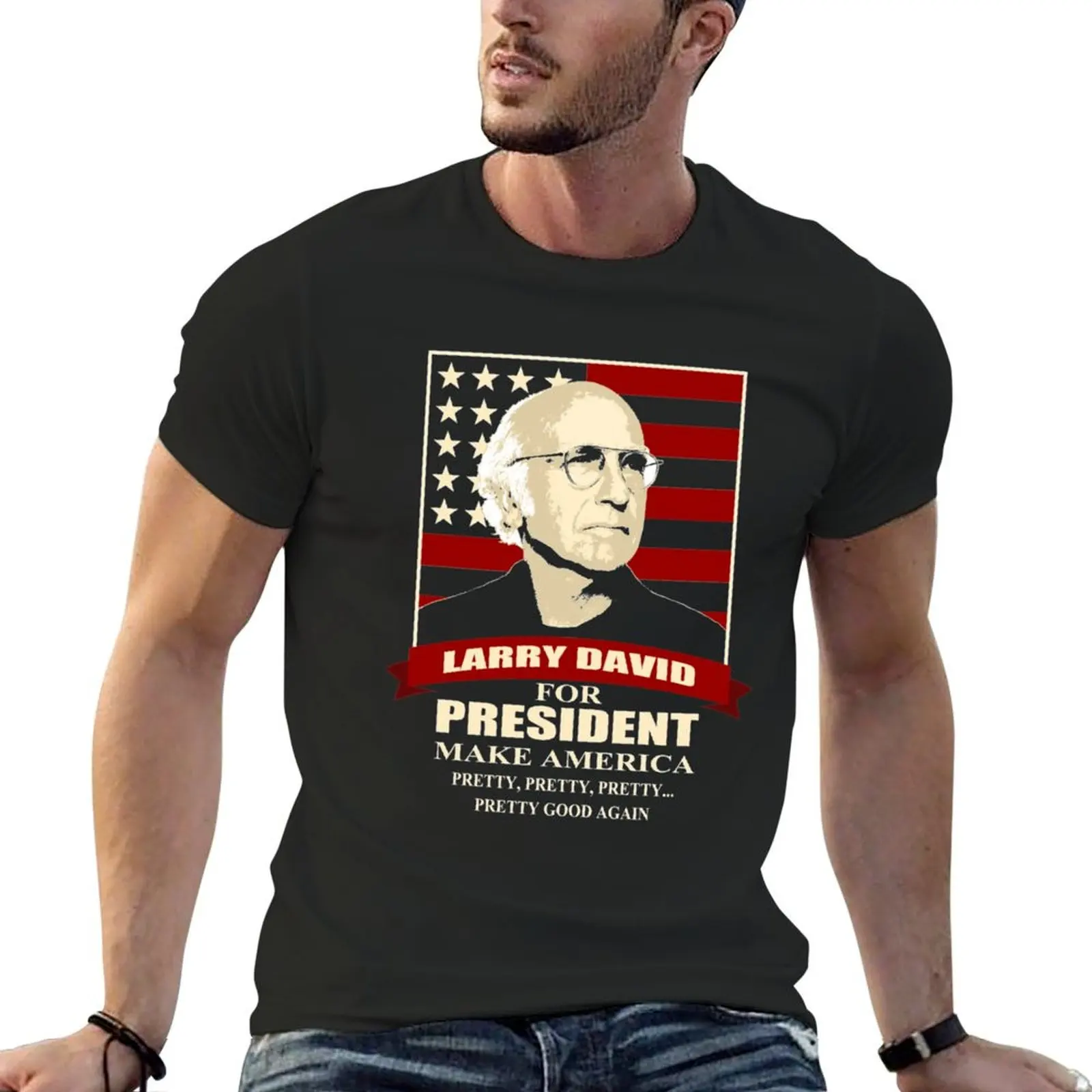 

Larry David for President T-Shirt vintage graphic tee plain mens designer t shirt