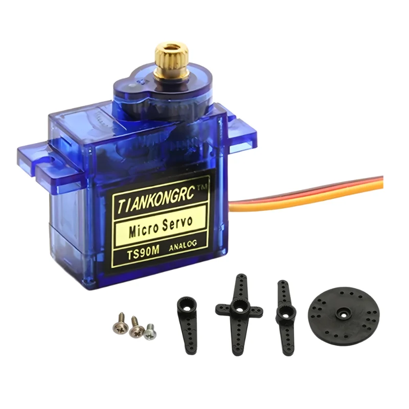 TS90M Micro Analog Servo Full Metal Gear - 90/180/270/360° Adjustable & 360° Continuous Rotation for RC Car/DIY Toys