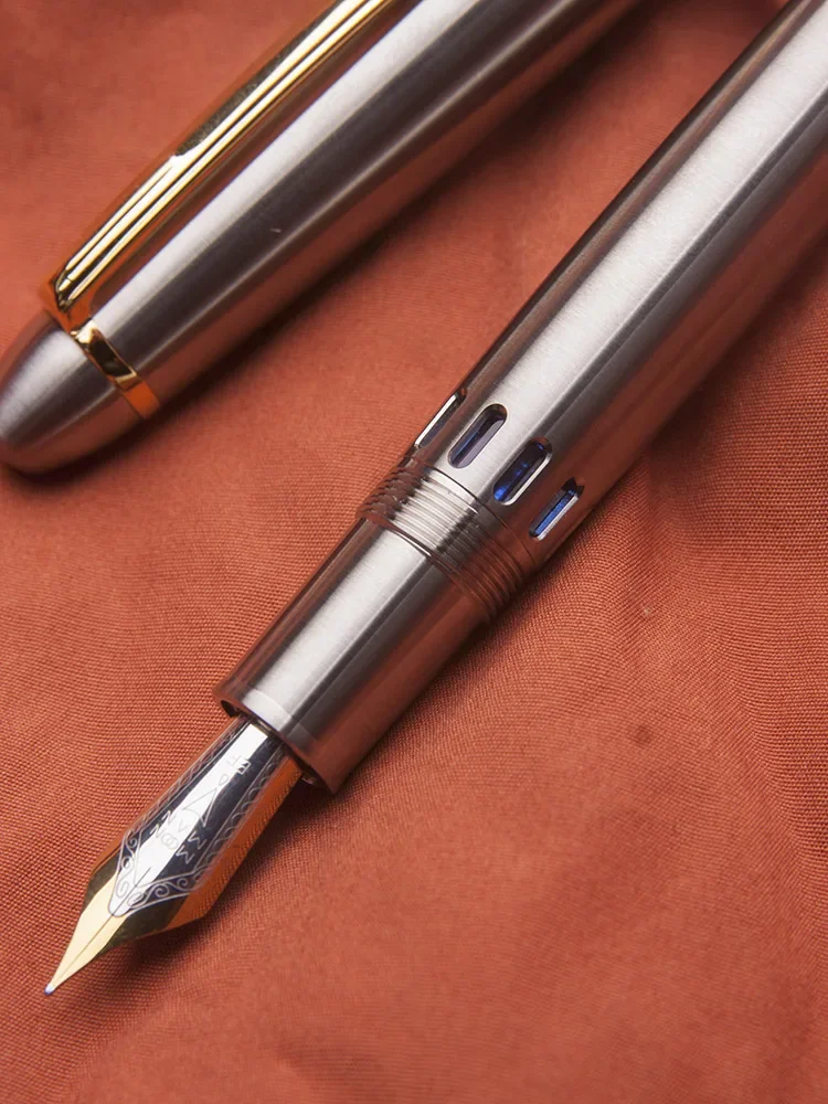 MAJOHN Ti-136 المعادن المكبس قلم حبر سبائك التيتانيوم EF/F/M 0.38/0.5/0.7 مللي متر بنك الاستثمار القومي قلم حبر Luxuris الكتاب مكتب الأعمال هدية