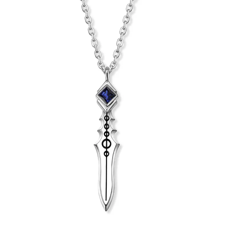 Necklace for Women Fate Stay Night Necklaces Lancer Gae Bolg Pendant Trend Neck Silver Color Japanese Fashion Couples Party Gift