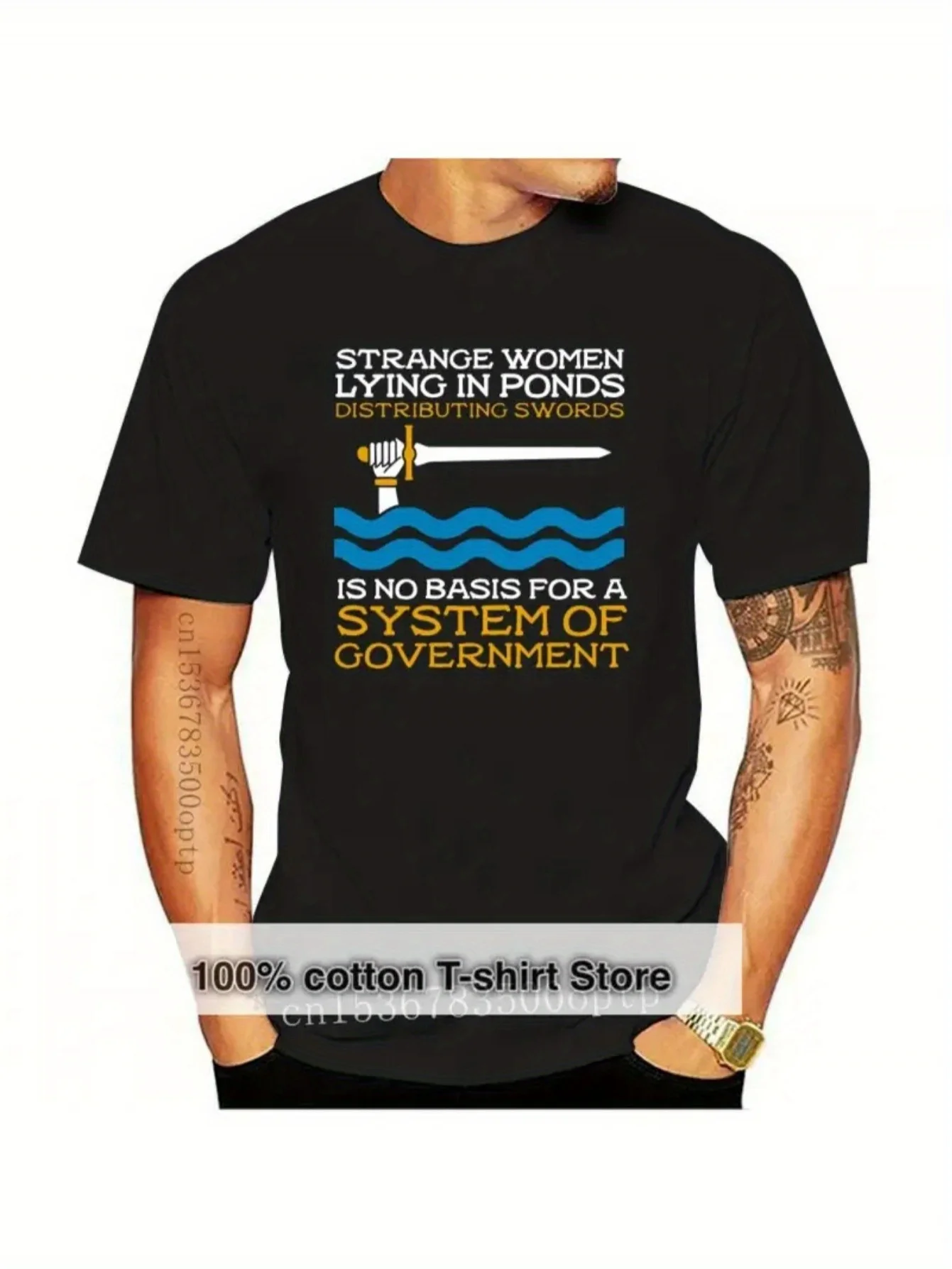 Monty Python Inspired Graphic T-Shirt 100% Cotton O-Neck Short Sleeve Summer Casual Mens T-shirt Streetwear