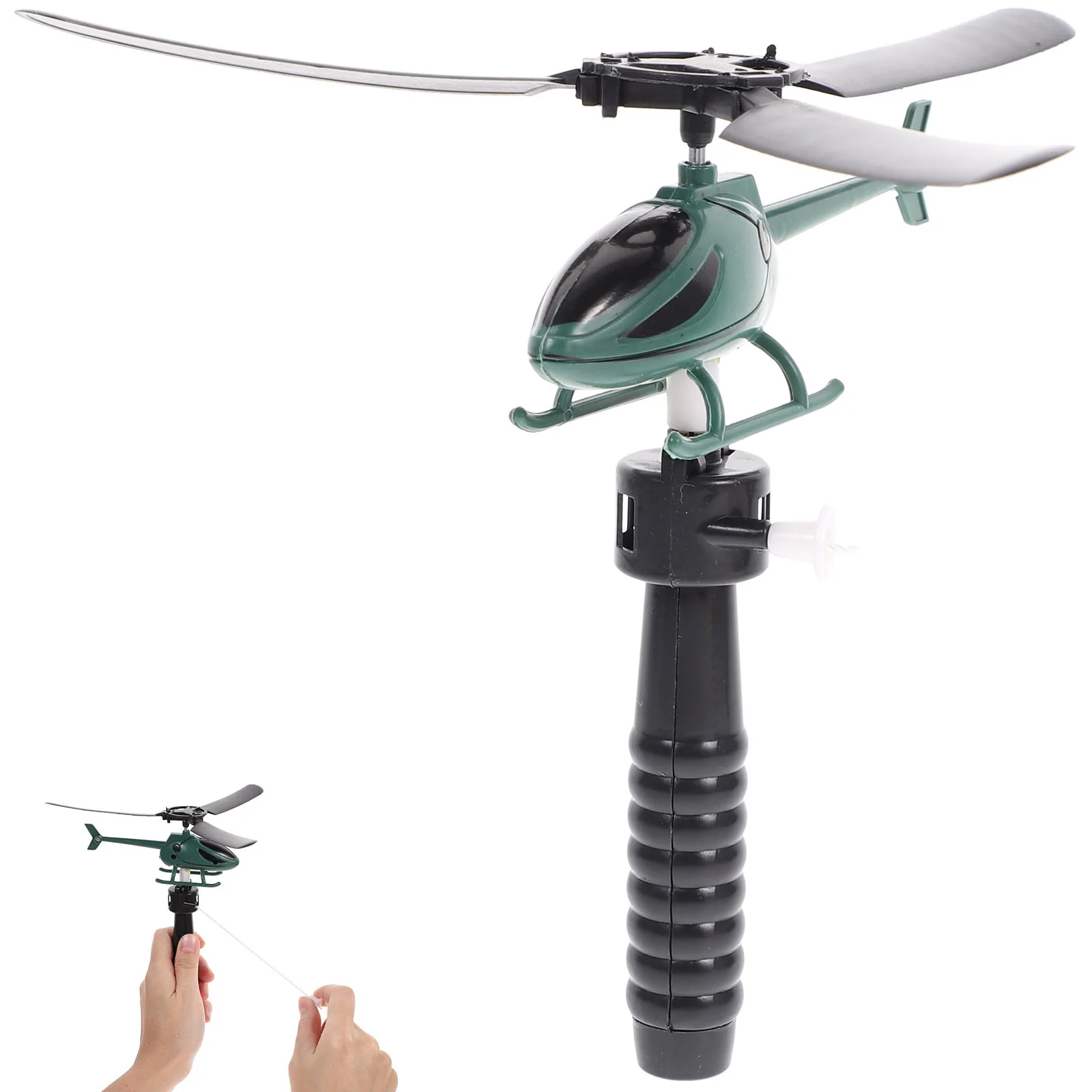 

Pull String Helicopter Kids Flight Plane Copter for Children Developmental Gift